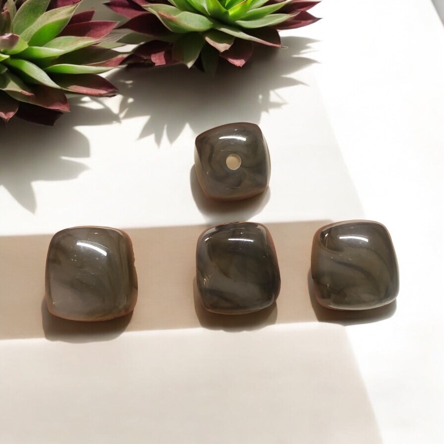 A Kalite Akrilik Silindir -16.3X17.3- Ebruli Gri