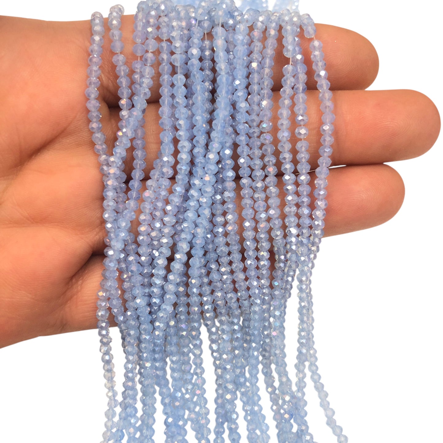 Kristal Boncuk, Çin Kristali-2mm- 113 - Şeffaf Janjanlı Açık leylak