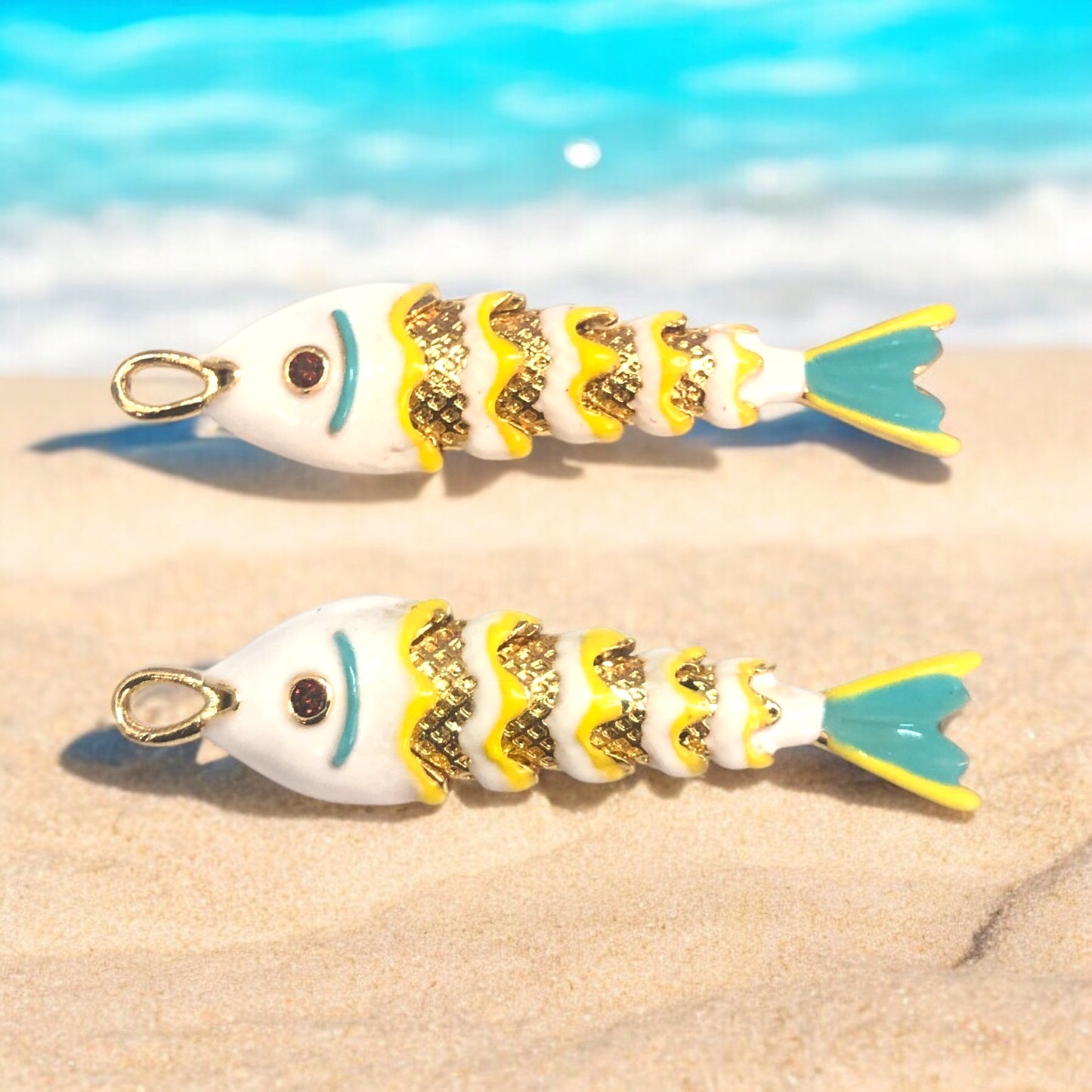 Altın Kaplama Hareketli Balık Büyük Boy -6