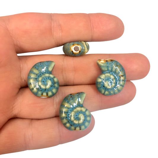 Seramik Salyangoz Büyük Boy  - Turkuaz