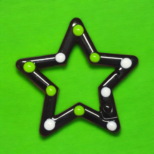 Mineli Yıldız Anahtarlık Aparatı - Siyah