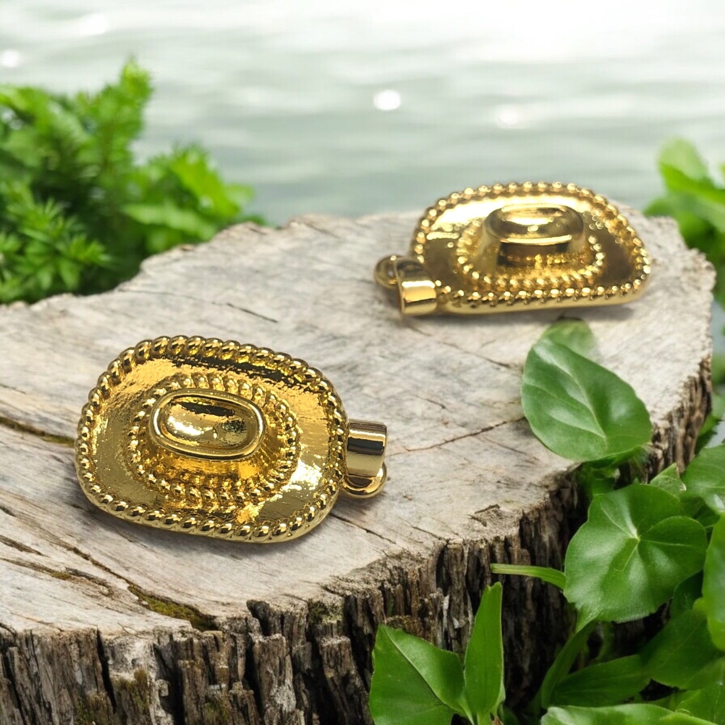 Altın Kaplama Zirkon Kovboy Şapkası