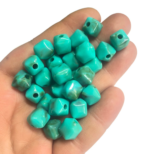 Akrilik Boncuk- Şekilsiz Turkuaz Küp