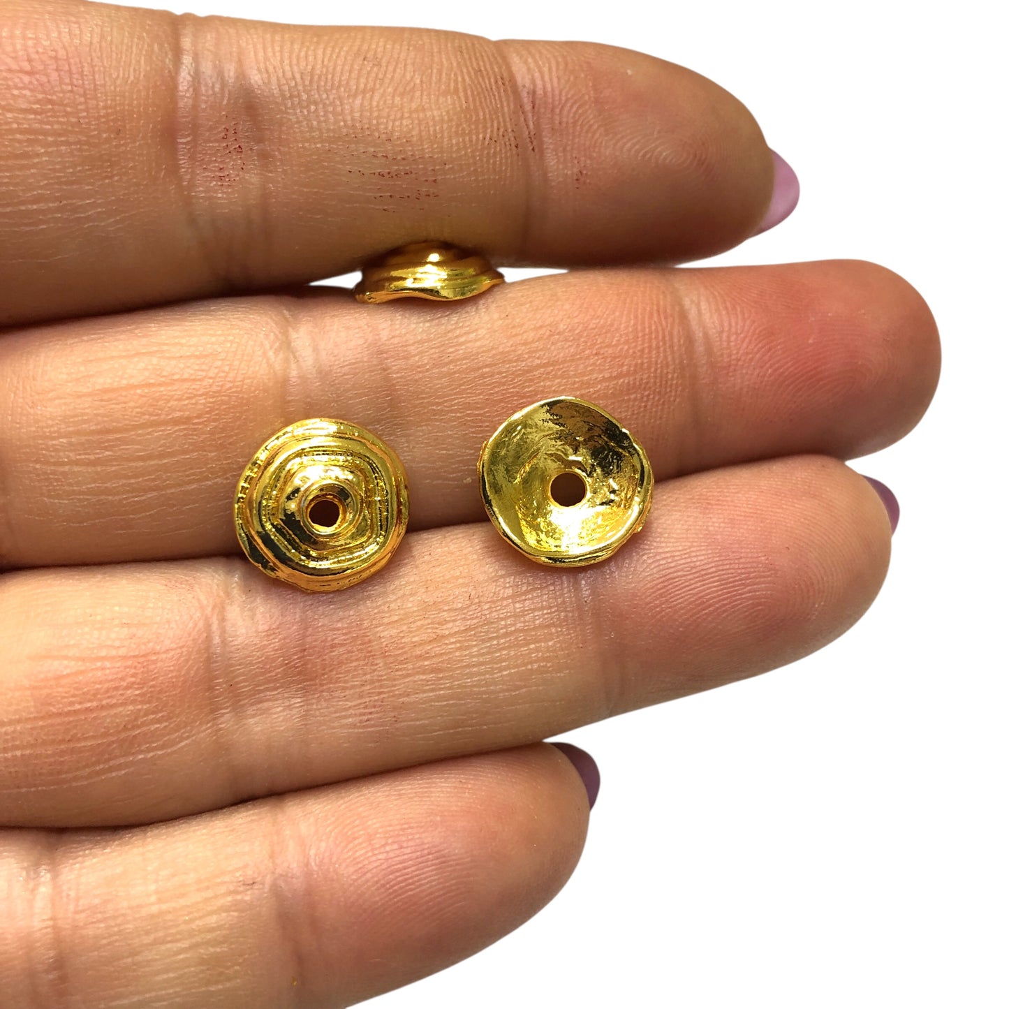 Altın Kaplama  Boncuk  Kapağı 12mm