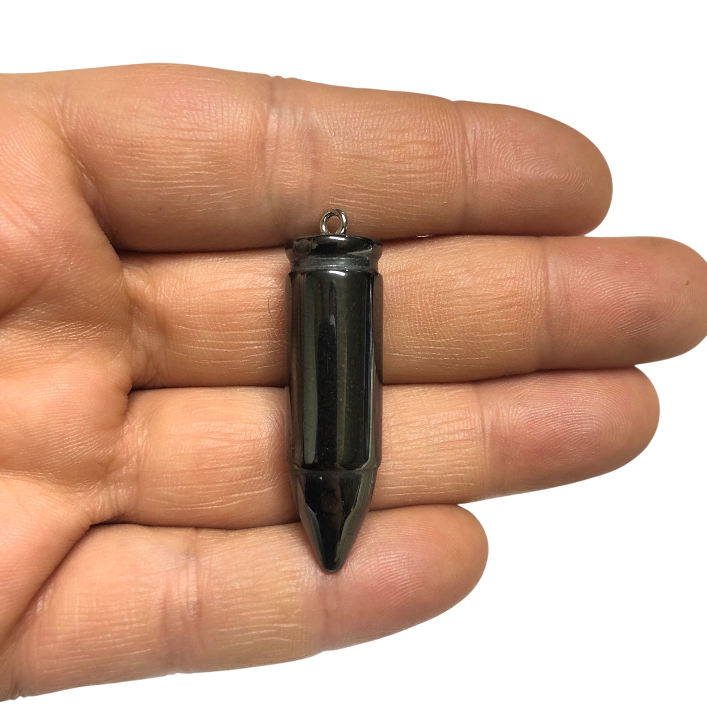 Doğal Taş - Hematit Kolye Ucu - Kurşun