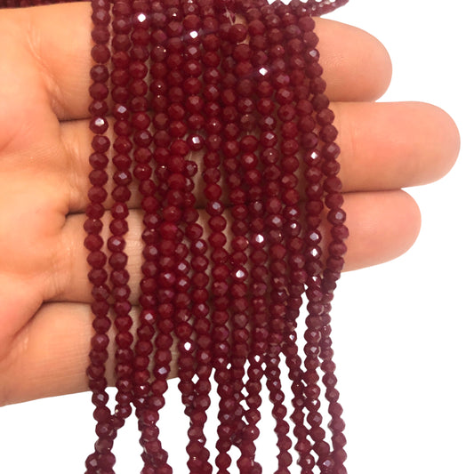 Kristal Boncuk, Çin Kristali-3mm-4 - Opak Bordo