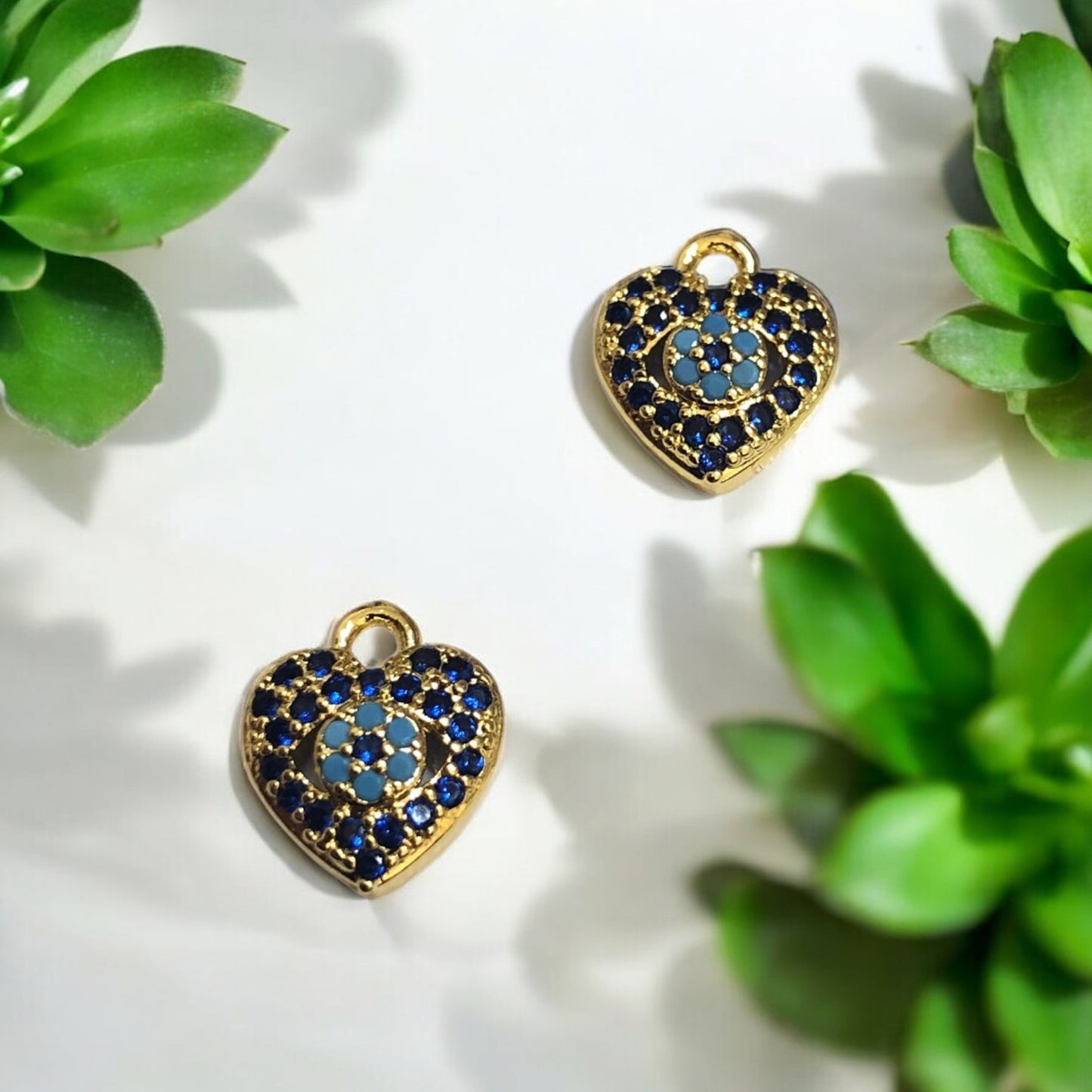 Altın Kaplama Renkli Taşlı Kalp Salllantı