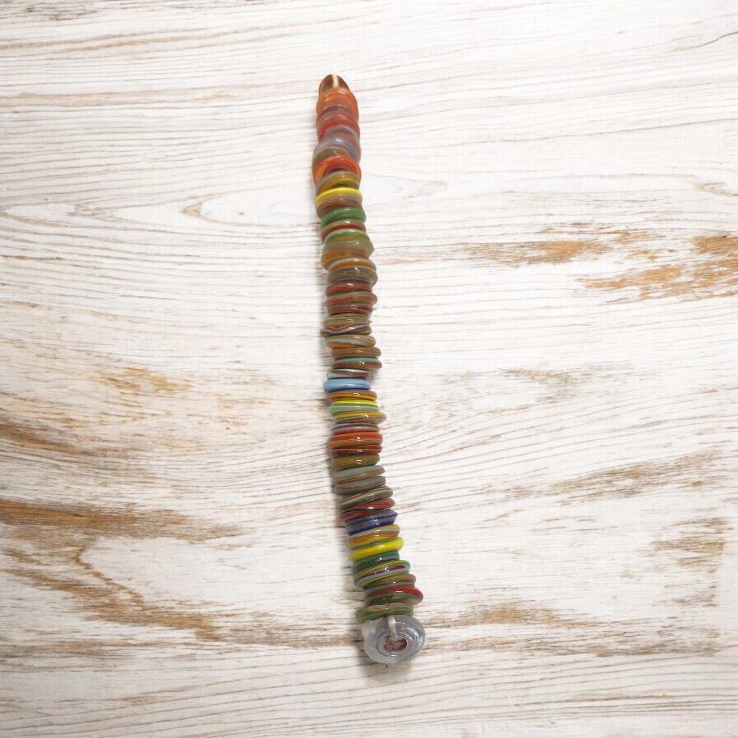 El yapımı  Cam Ocak Boncuğu Rondel