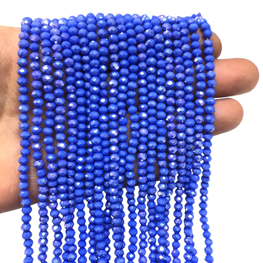 Kristal Boncuk, Çin Kristali-4mm - 89- Opak Janjanlı Koyu Leylak