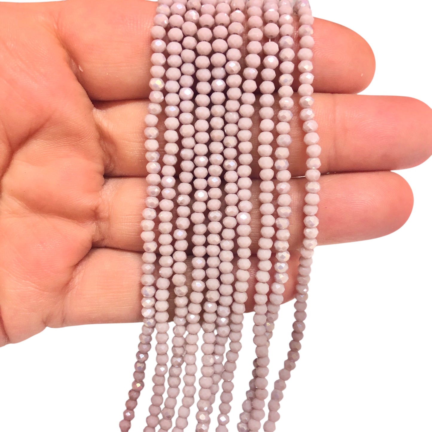 Kristal Boncuk, Çin Kristali-2mm- 114 - Opak Janjanlı Açık Lila