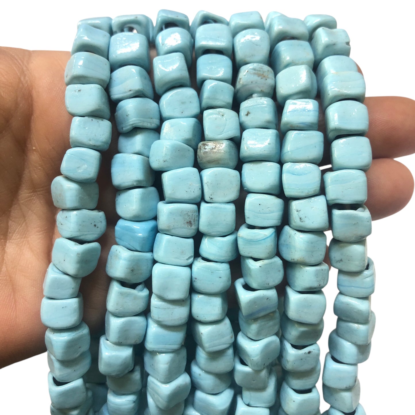 Cube Hearth Bead Weinrot 