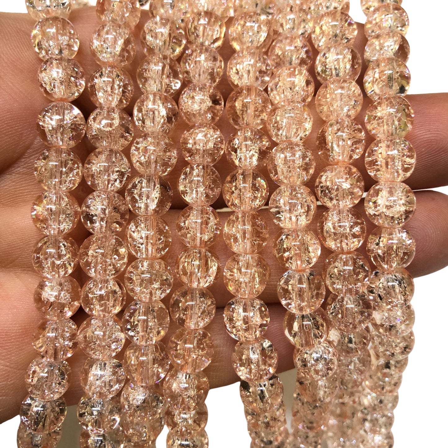 8mm Cam Boncuk -092(Pudra)