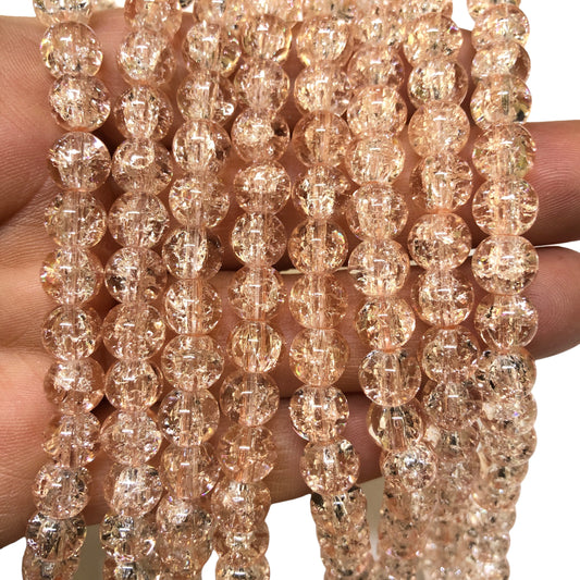 8mm Cam Boncuk -092(Pudra)