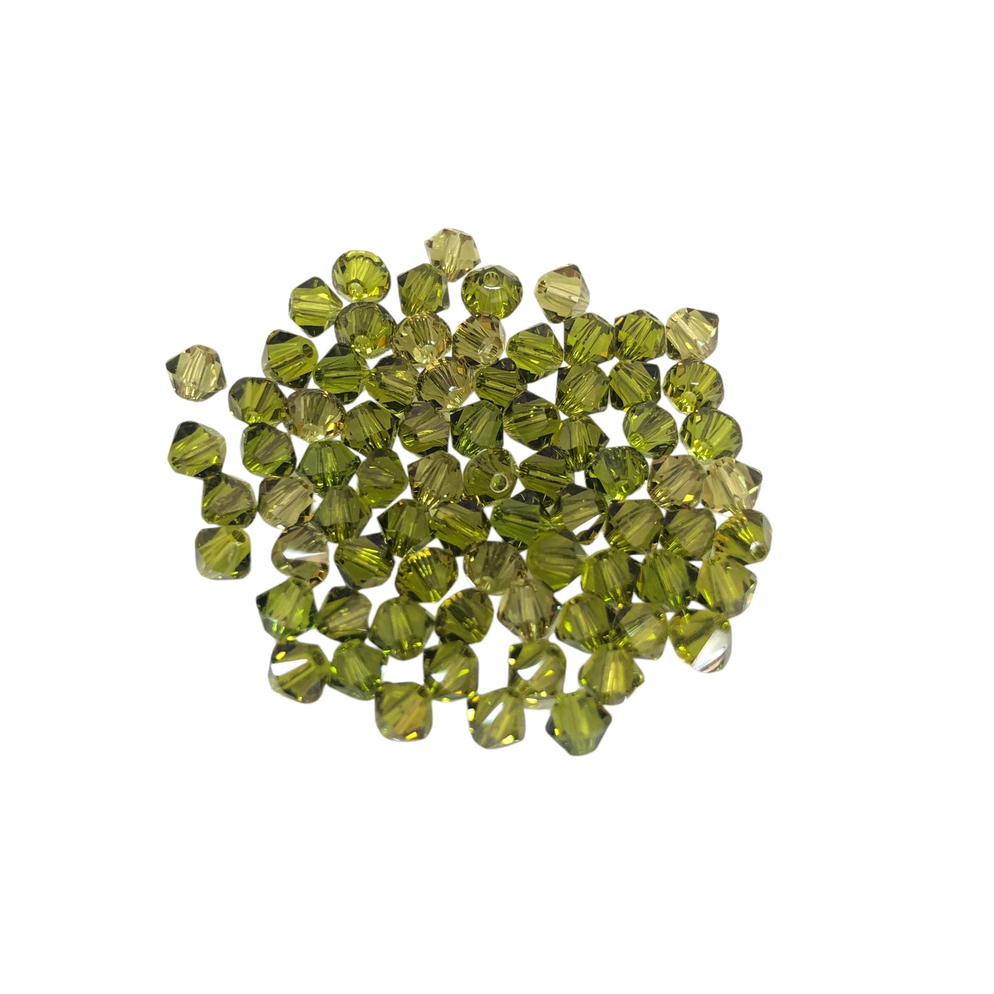 Swarovski 4mm Piramit (Bicone )  Şeffaf Koyu Yağ Yeşili - 008