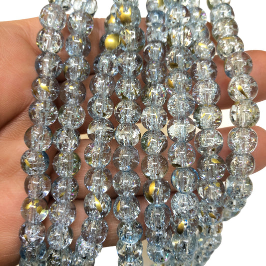 8mm Cam Boncuk -095( Mavi)