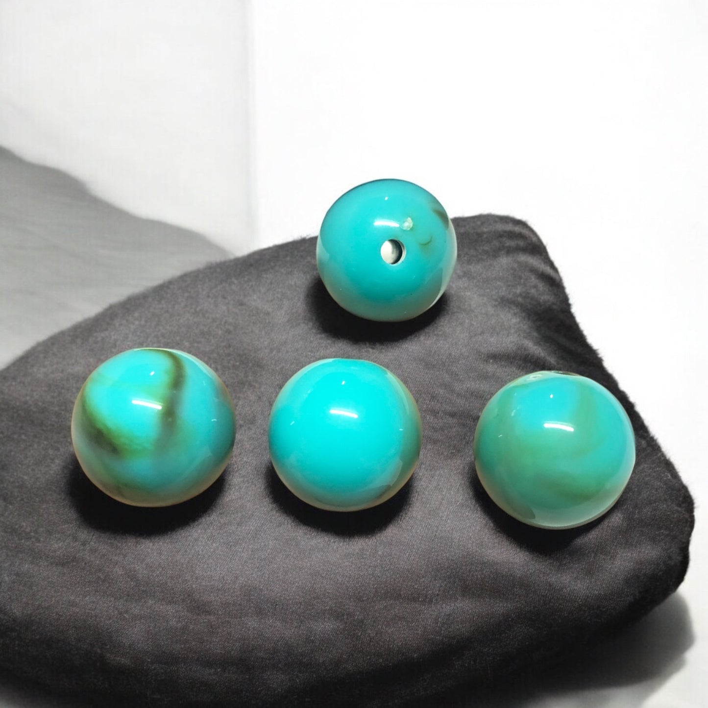 A Kalite Akrilik 18mm Top- Ebruli Turkuaz