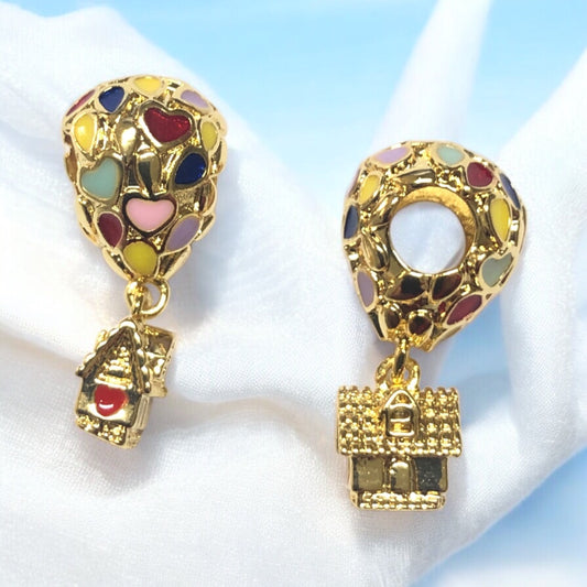 Altın Kaplama Mineli Uçan Balon - Renkli