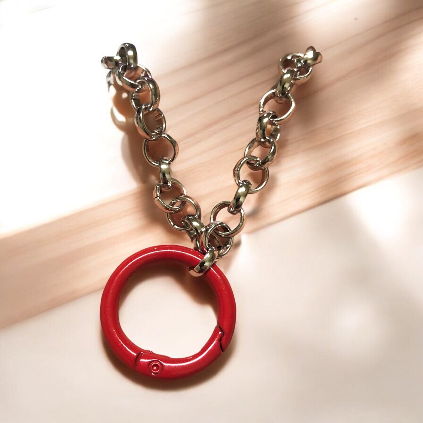 Mineli Yuvarlak Karabina  25mm (O Kilit&Çanta&Anahtarlık Halkası) - Kırmızı