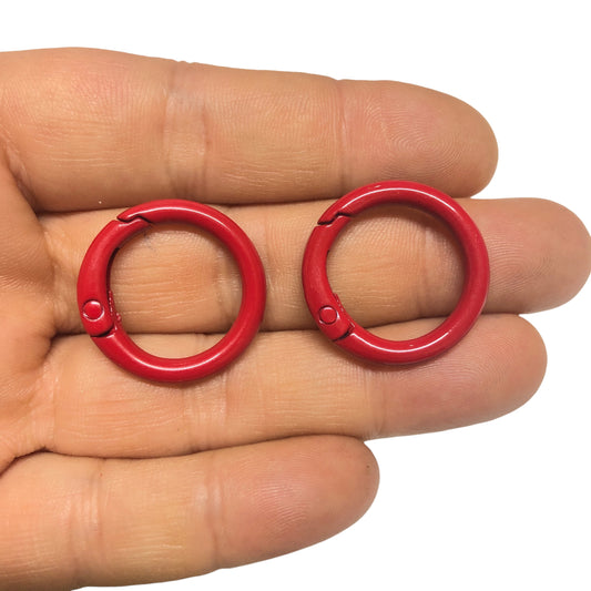 Mineli Yuvarlak Karabina 25mm (O Kilit&Çanta&Anahtarlık Halkası) - Kırmızı