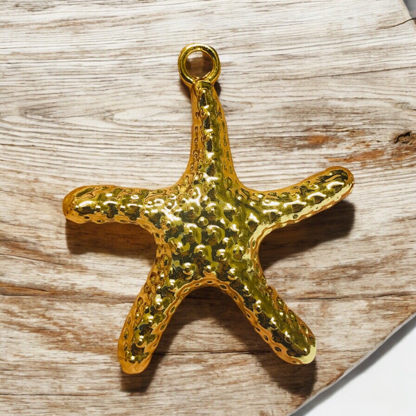 Altın Kaplama Sallantı Deniz Yıldızı Dokulu - 40mm