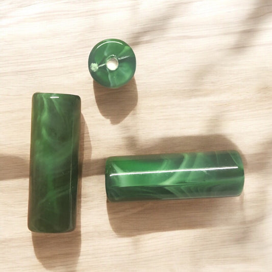 A Kalite Akrilik Silindir -8x25mm- Ebruli Yeşil