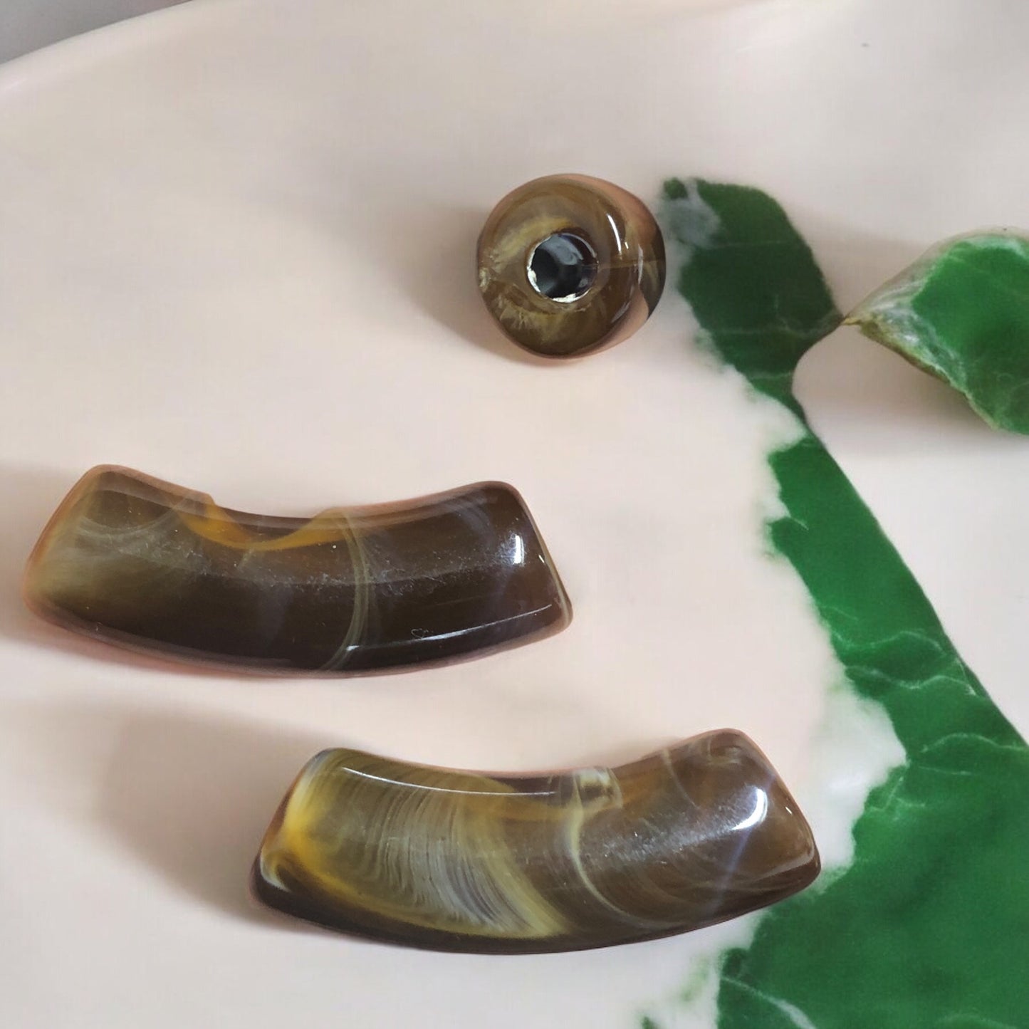 A Kalite Akrilik 11.2x34.8mm- Ebruli Kahverengi