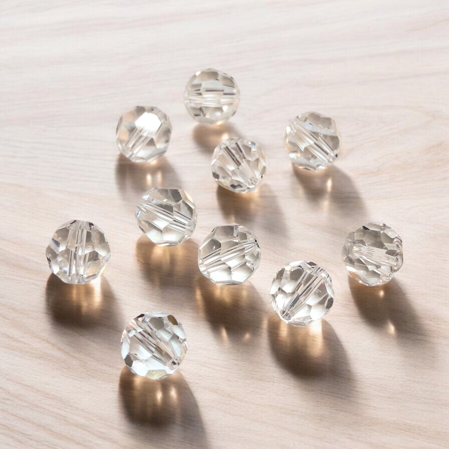 Swarovski Kristal 8mm Petek Kesim -  Şeffaf  (Crystal Clear) - 008