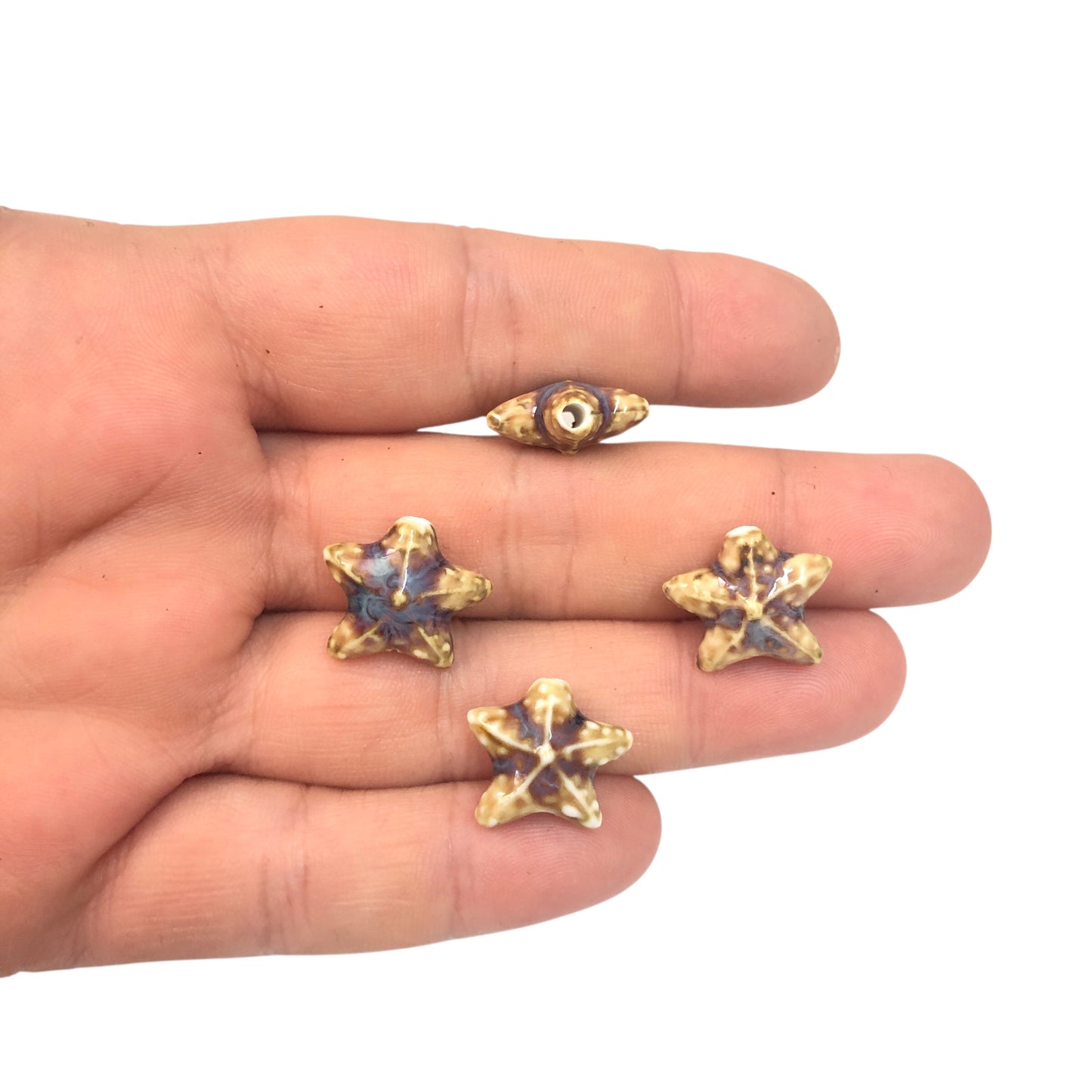 Seramik Yıldız  Orta Boy  -Sütlü Kahve