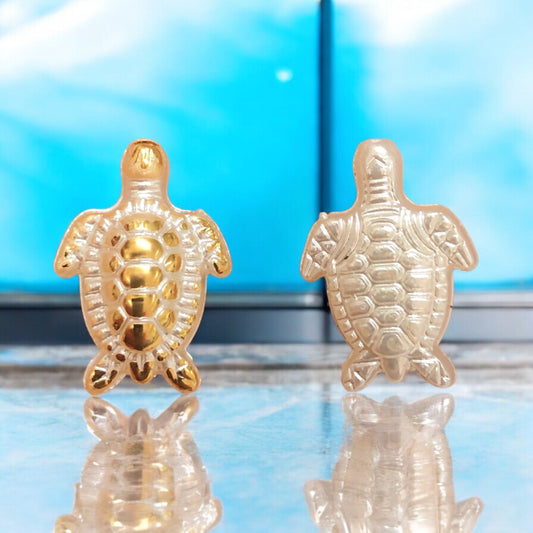 Akrilik  Altın Yaldızlı Kaplumbağ