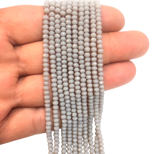 Kristal Boncuk, Çin Kristali-3mm-6 - Opak Gri