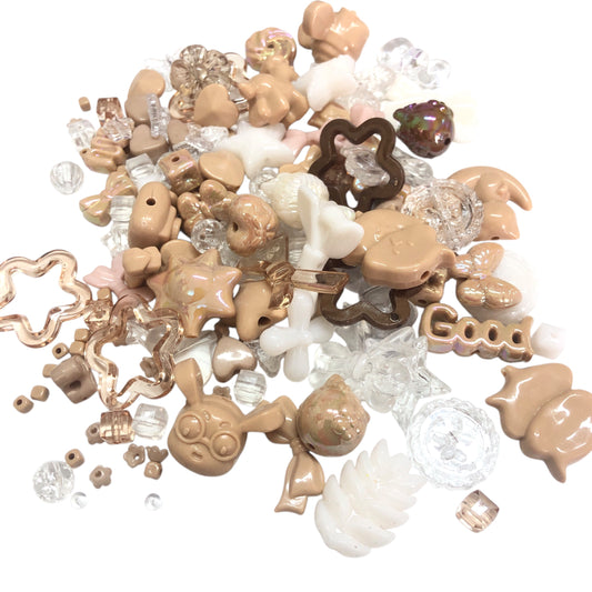 Akrilik Boncuk- Karışık Renkli  Kahverengi