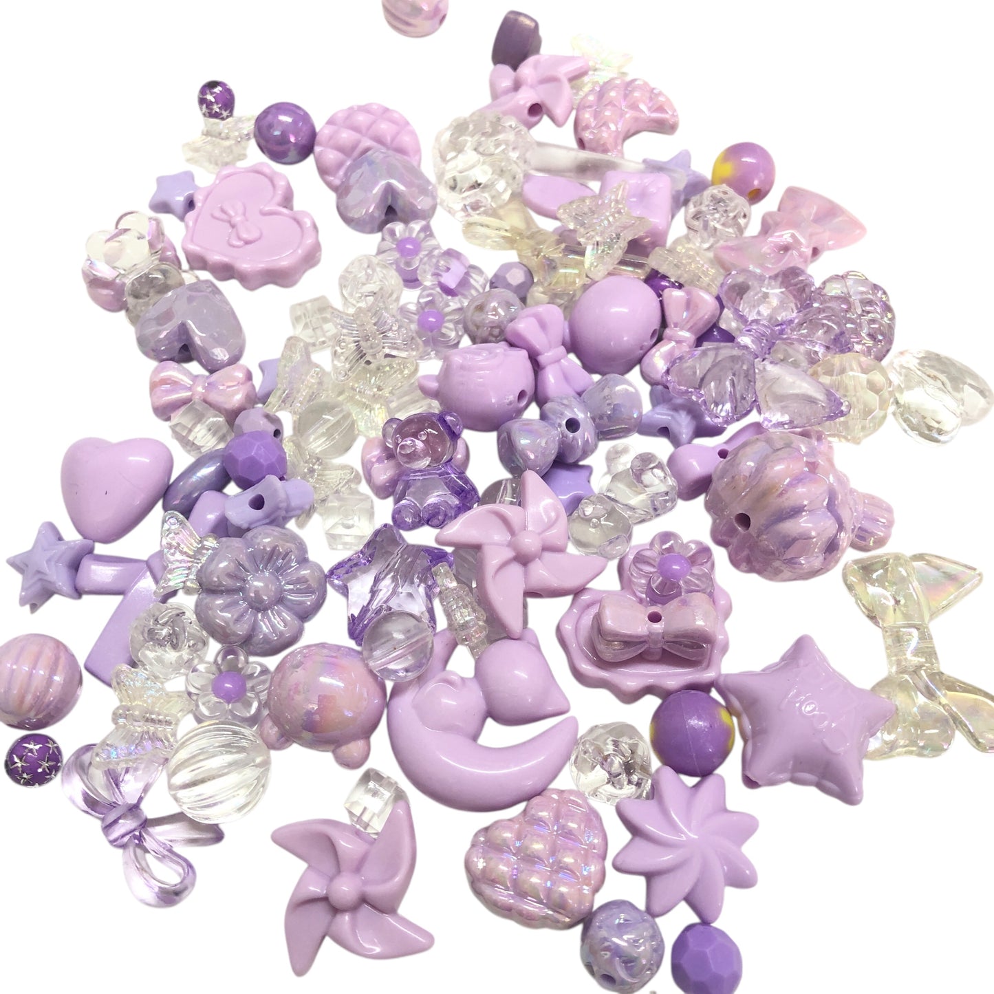 Akrilik Boncuk- Karışık Renkli  Lila