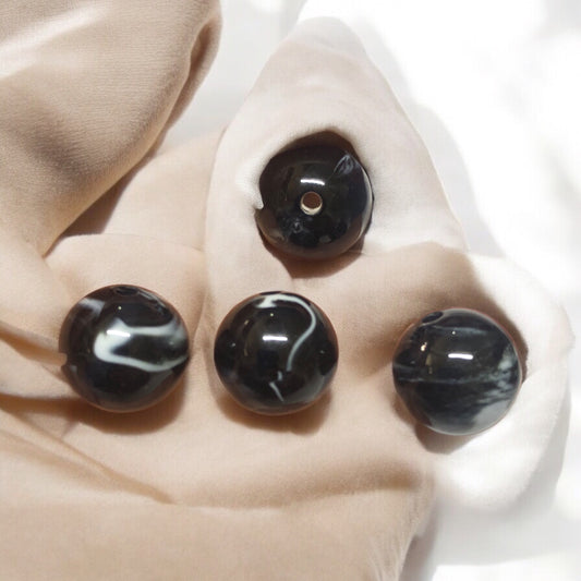 A Kalite Akrilik 18mm Top- Ebruli Siyah