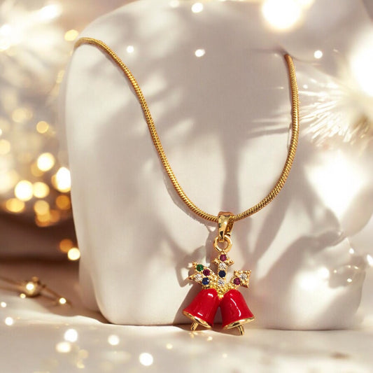 Altın Kaplama Zirkon Taşlı Mineli Yeni Yıl Aparat - Çan