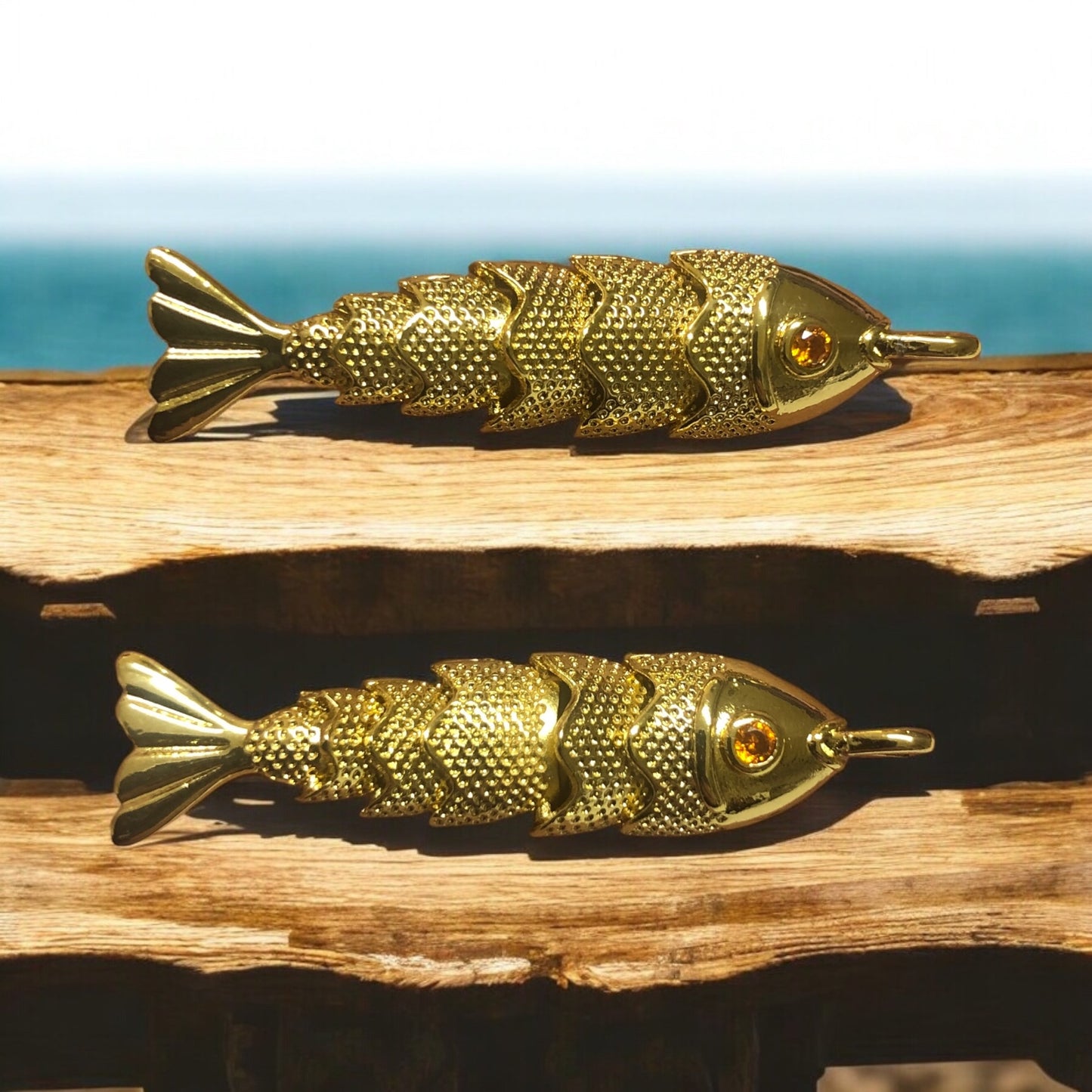 Altın Kaplama Hareketli Balık Büyük Boy