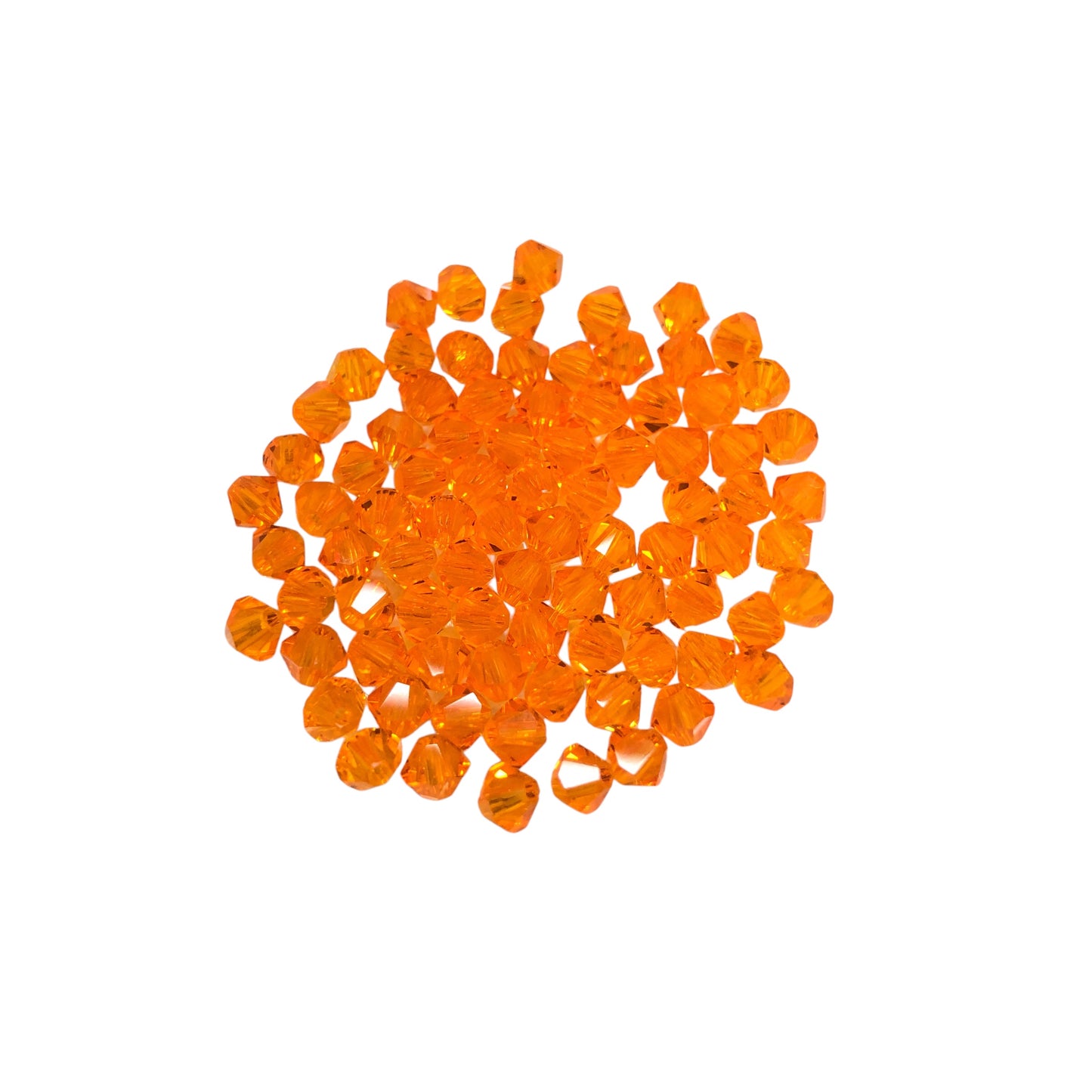 Swarovski 4mm Piramit (Bicone )  Şeffaf  Turuncu- 012