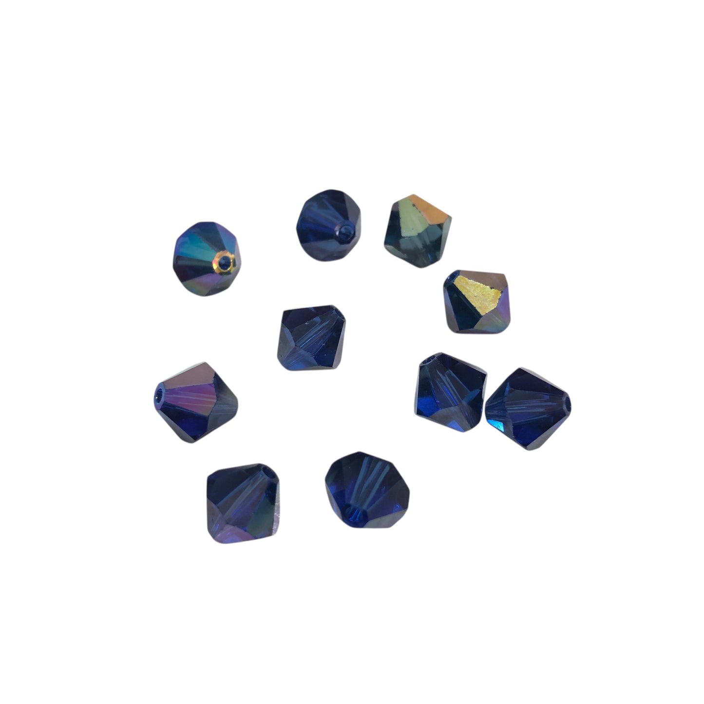 Swarovski 8mm Piramit (Bicone ) Şeffaf Parlak Mavi ( Capri Blue AB) - 001
