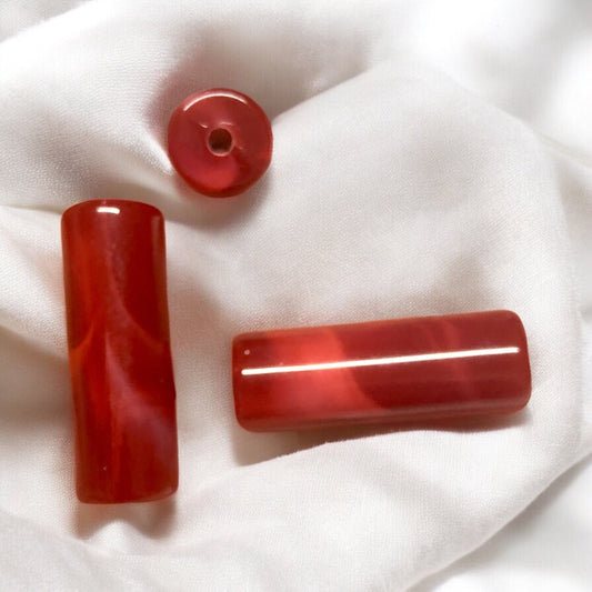 A Kalite Akrilik Silindir -8x25mm- Ebruli Kırmızı