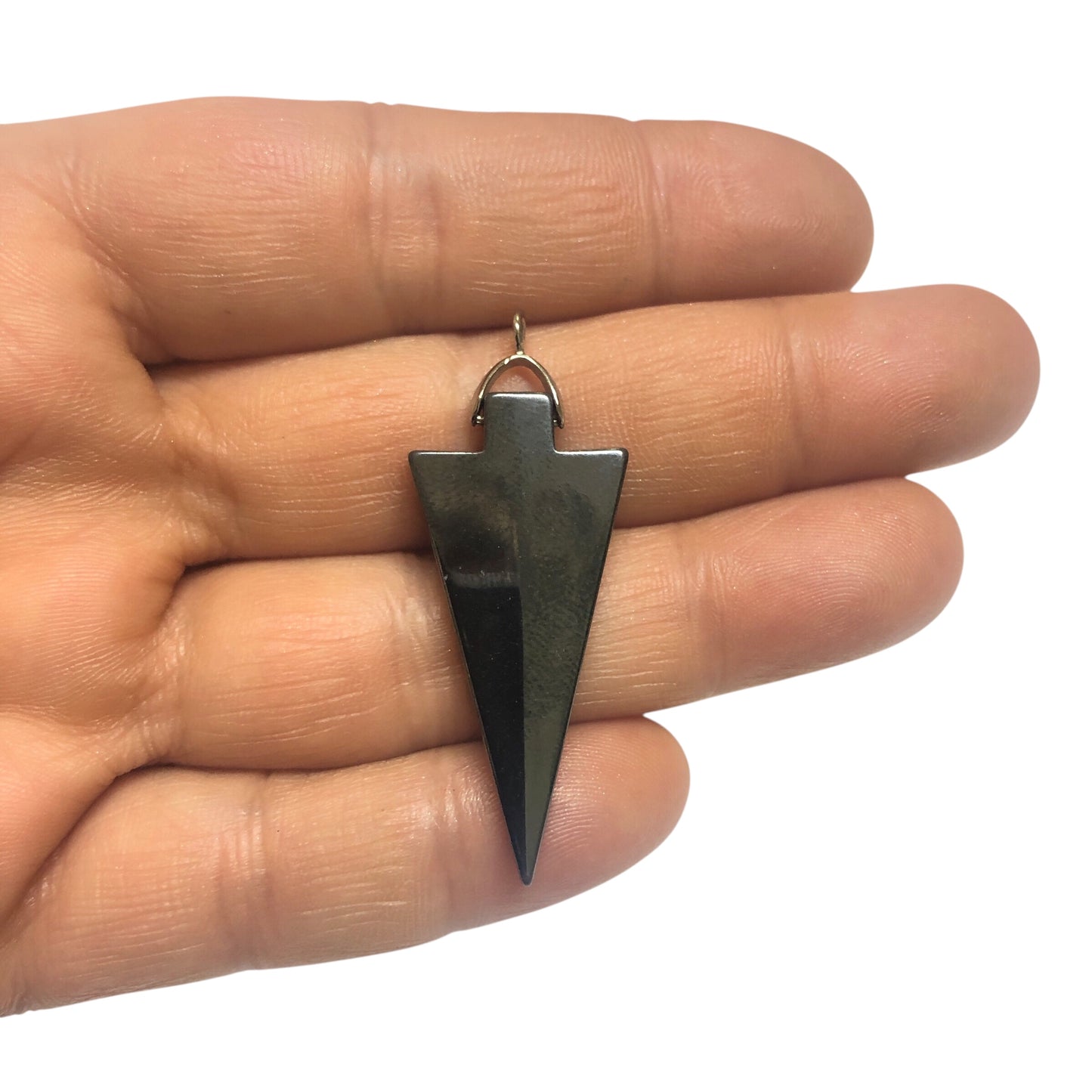 Doğal Taş - Hematit Kolye Ucu - Mızrak