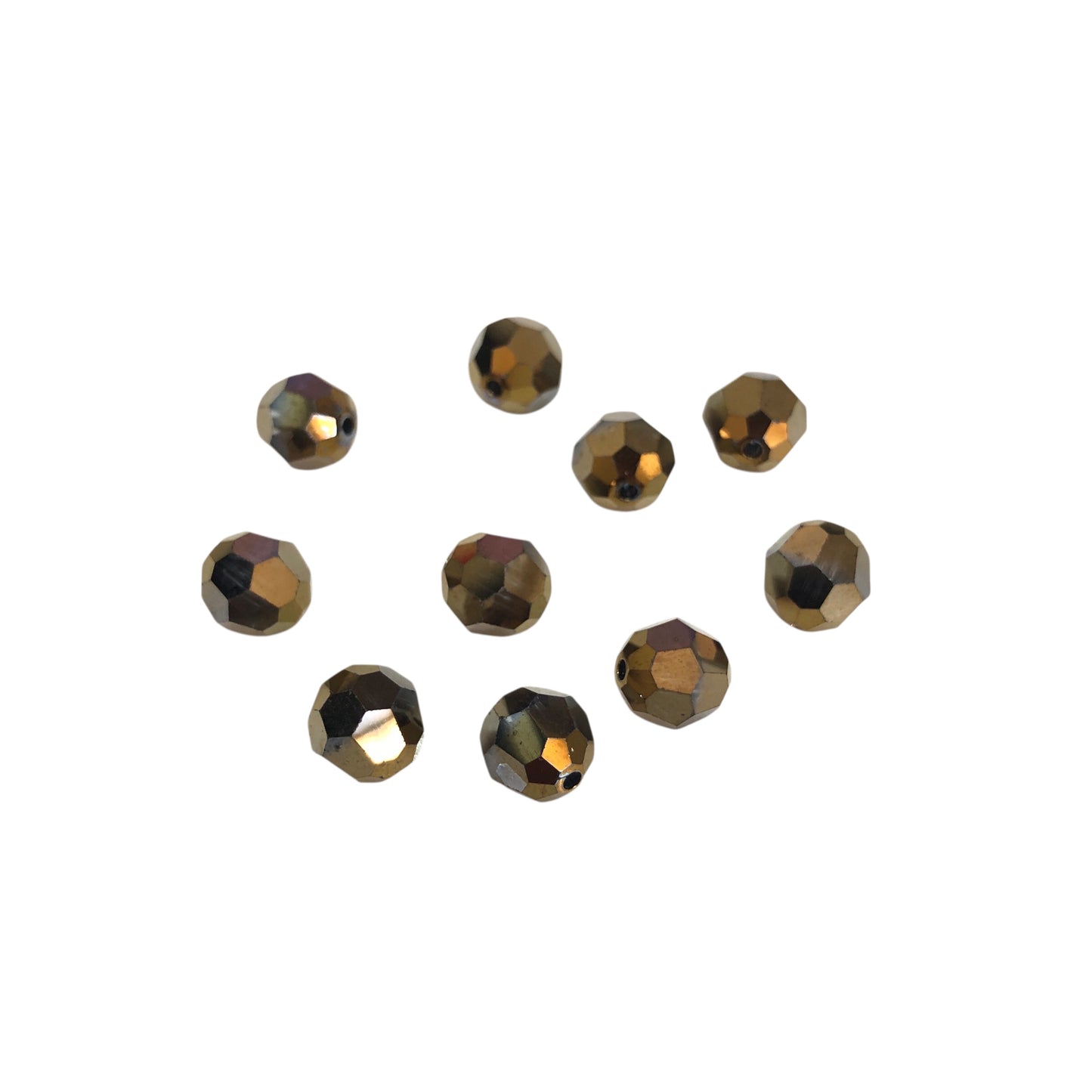 Swarovski Kristal 8mm Petek Kesim -  Şeffaf Parlak  Bakır( Cyrstal DoradoAB.) - 006