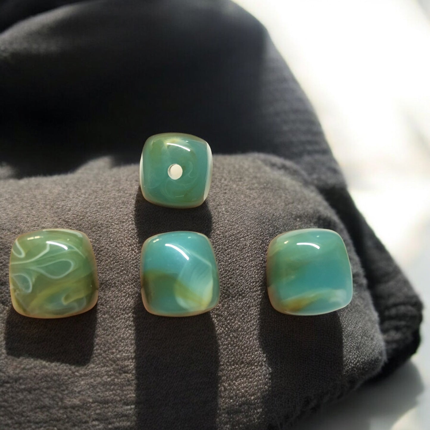 A Kalite Akrilik Silindir -16.3X17.3- Ebruli Mint