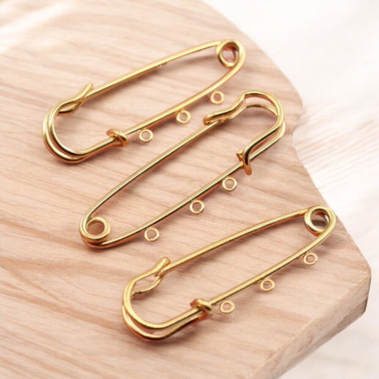 Sarı Çelik İskoç İğnesi -50mm- 3 Halkalı