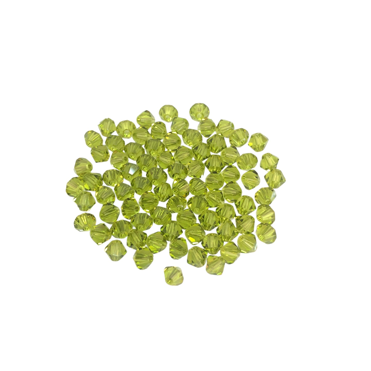 Swarovski 4mm Piramit (Bicone )  Şeffaf Açık Yağ Yeşili - 006