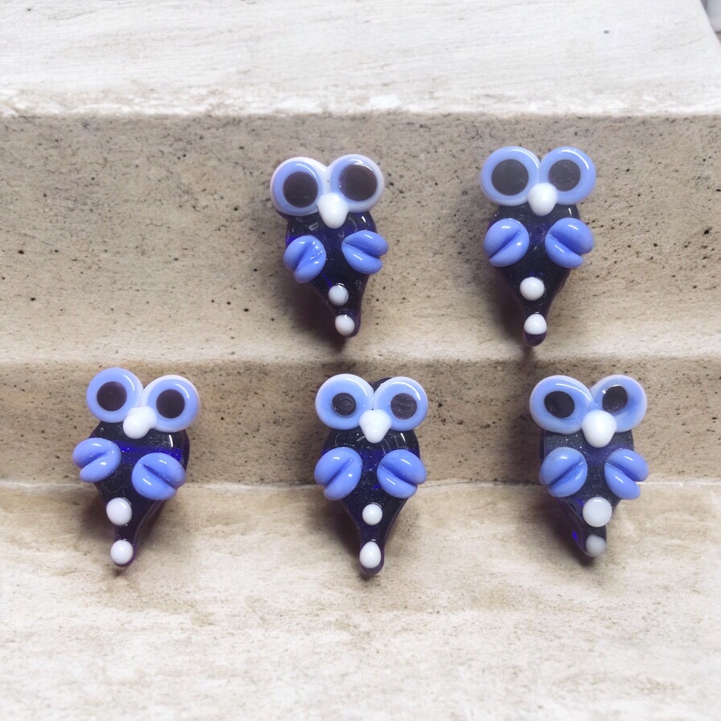 Murano Cam  Cobalt Baykuş