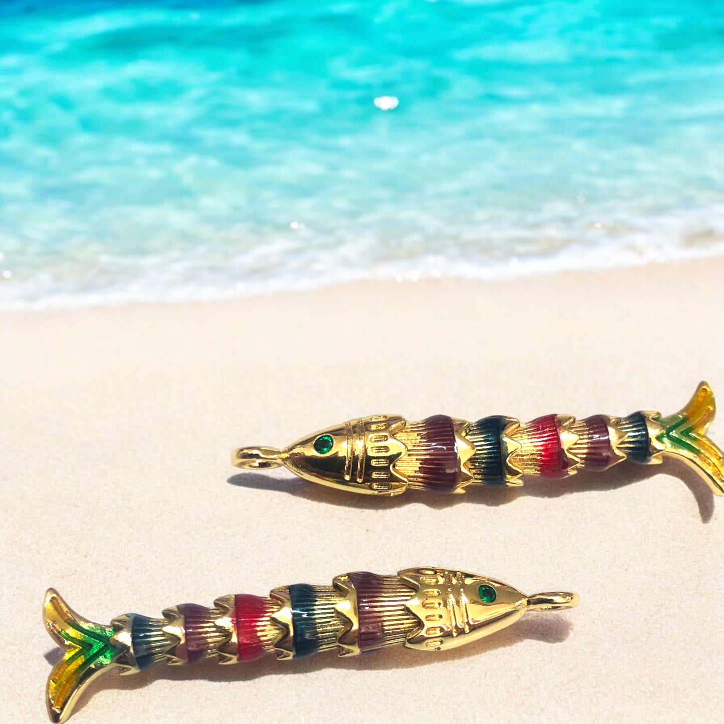 Altın Kaplama Hareketli Balık Büyük Boy -4