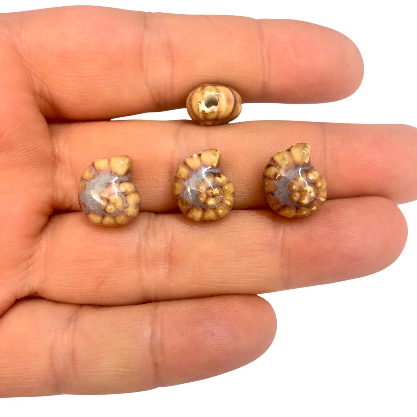 Seramik Salyangoz Küçük Boy  - Sütlü Kahverengi