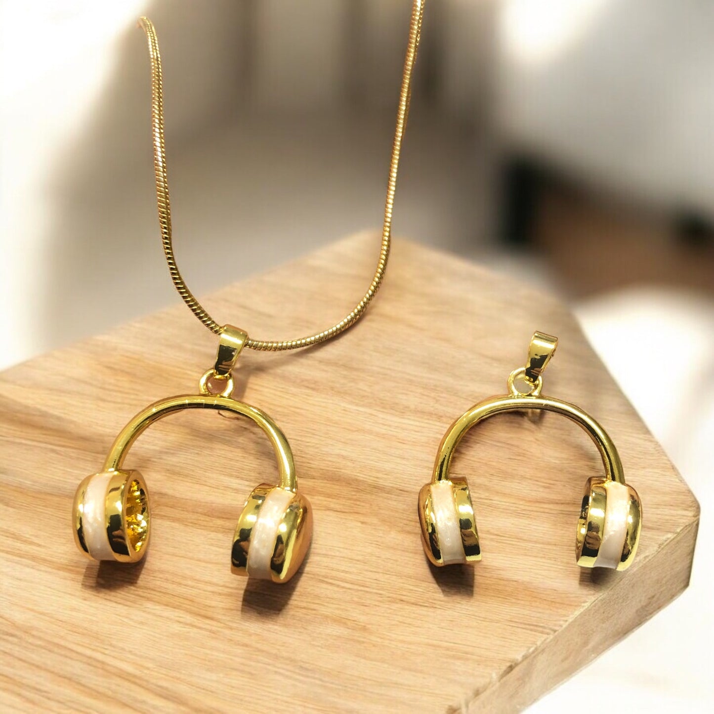 Altın Kaplama Kulaklık -Sedef