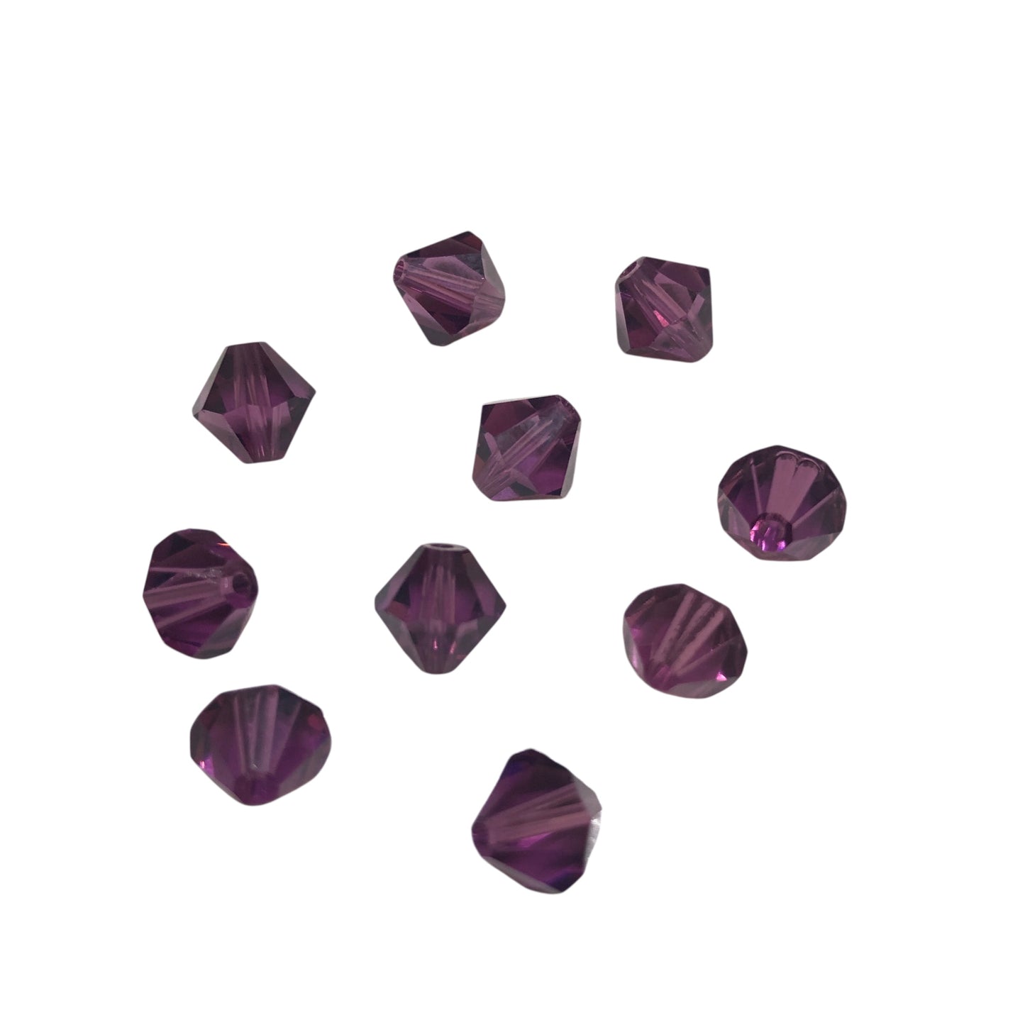 Swarovski 8mm Piramit (Bicone ) Şeffaf Ametis ( Ameytyst) - 003