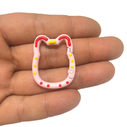 Mineli Kedi Anahtarlık Aparatı -1  -Pembe