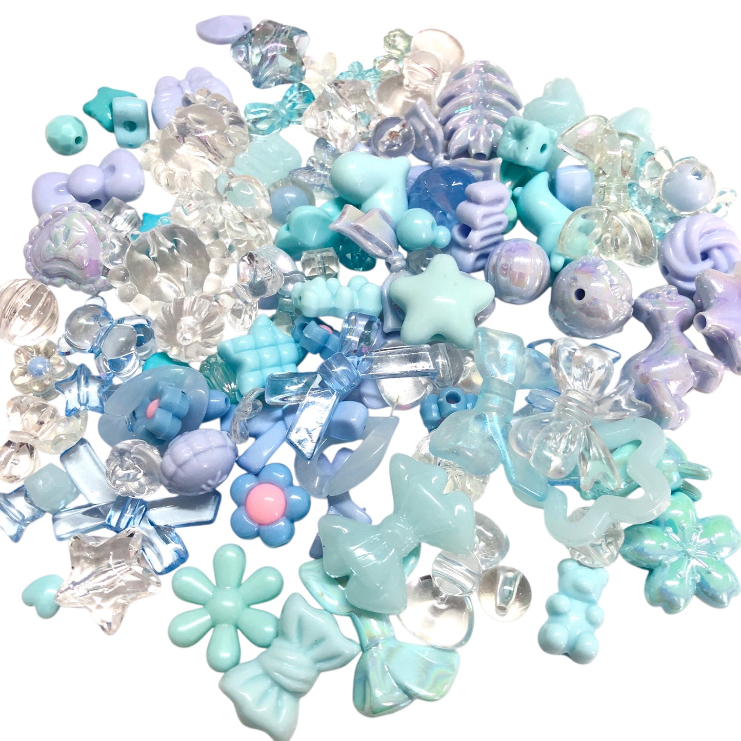 Akrilik Boncuk- Karışık Renkli  Mavi